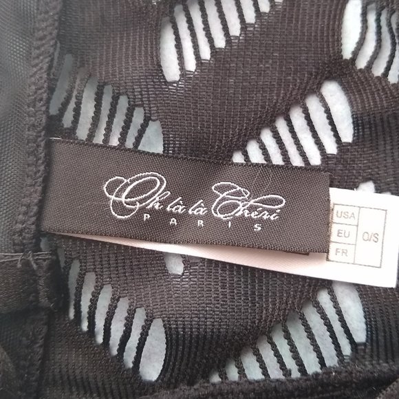 Oh La La Cheri Lingerie Zigzag Woven Mesh Teddy One Size Sexy Cut Out - Picture 4 of 10